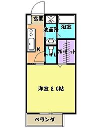 エタニティーＰａｒｔVII 1階1Kの間取り