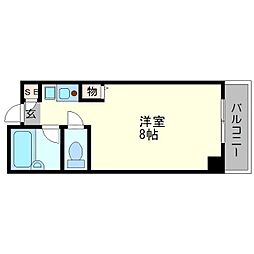 阪急京都本線 大宮駅 徒歩7分の賃貸マンション 6階1Kの間取り