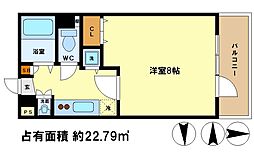 阪急京都本線 大宮駅 徒歩1分の賃貸マンション 3階1Kの間取り