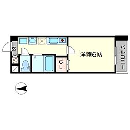 カスタリア京都西七条 6階1Kの間取り