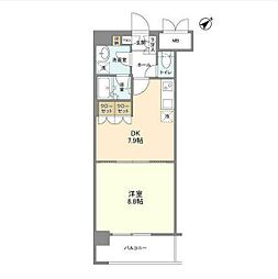 サンハイム鶴見B 1DKの間取図画像