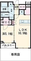 小田急小田原線 代々木上原駅 徒歩4分の賃貸マンション 1階1LDKの間取り