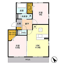 グランレーベン 2LDKの間取図画像
