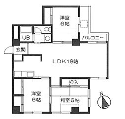 子安光洋ビル 4階3LDKの間取り