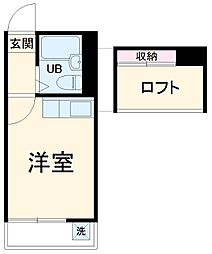 クレイドル3 1Kの間取図画像