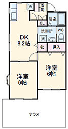 ファースト　Ｍ＆Ｅ 1階2DKの間取り