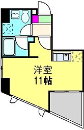 エンデュランス松戸 3階1Kの間取り