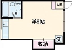 西武新宿線 田無駅 徒歩7分の賃貸アパート 2階ワンルームの間取り