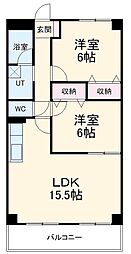 Ｐｅａｃｈ花の家 2階2LDKの間取り