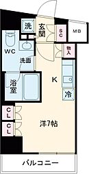 小田急小田原線 参宮橋駅 徒歩4分の賃貸マンション 6階ワンルームの間取り