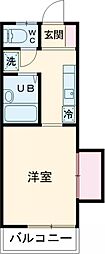 第ニマルトミ荘 2階1Kの間取り