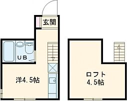 アイアン南大井 2階ワンルームの間取り