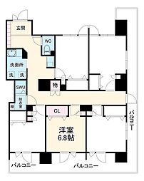 ロイヤルパークスERささしま 3階ワンルームの間取り