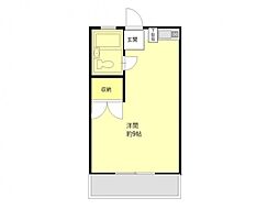 タウンハイツ初沢 1階ワンルームの間取り