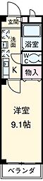 ヴィラ・コジマ 2階1Kの間取り