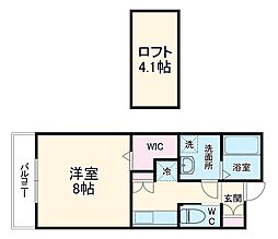 名古屋市営鶴舞線 塩釜口駅 徒歩3分の賃貸アパート 2階1Kの間取り