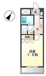 名古屋市営名港線 六番町駅 徒歩7分の賃貸マンション 3階1Kの間取り