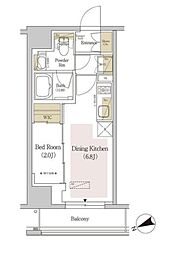 JR総武線 両国駅 徒歩5分の賃貸マンション 6階1DKの間取り