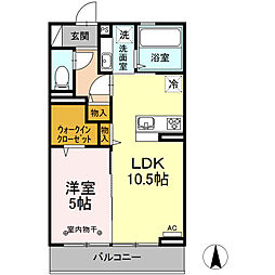 メゾン鎌田2 1LDKの間取図画像