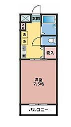 アイナレア・ステージ 2階1Kの間取り