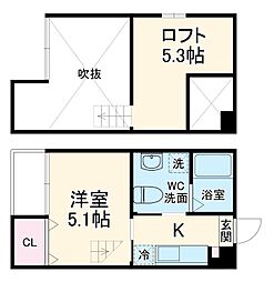 Ｋ’ｓハイツ 1階ワンルームの間取り