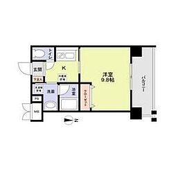 フェリーチェ城北公園 4階1Kの間取り