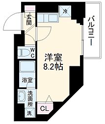 メインステージ川崎VIIIヴィアート 4階1Kの間取り