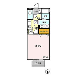 Ｈｅｒｍａｎａ 1階1Kの間取り