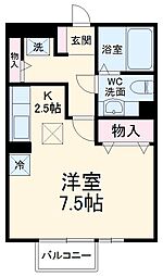 JR常磐線 馬橋駅 徒歩10分の賃貸アパート 1階1Kの間取り