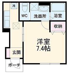 京成松戸線 初富駅 徒歩17分の賃貸アパート 1階1Kの間取り