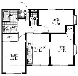 スモールマウンテンハイム 2階3DKの間取り