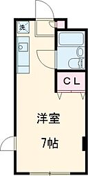 幸常館 4階ワンルームの間取り