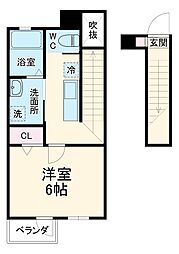 アンシャンテ本八幡 2階1Kの間取り