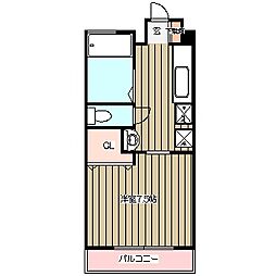 JR中央線 立川駅 徒歩7分の賃貸マンション 1階1Kの間取り