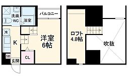 名鉄常滑線 豊田本町駅 徒歩13分の賃貸アパート 2階1Kの間取り