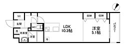 estageo太子橋 3階1LDKの間取り