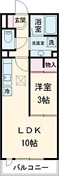 多摩都市モノレール 砂川七番駅 徒歩5分の賃貸アパート 1階1LDKの間取り