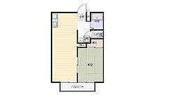 サンプラザA 2階1LDKの間取り