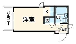 ＰＬＥＮＤＹ宮前平 2階ワンルームの間取り