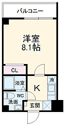 SkyUrawa 1階1Kの間取り