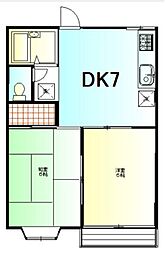 ピュアクレスト 2DKの間取図画像