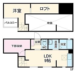 Ｉｎｆｉｎａ岡崎 1階1LDKの間取り