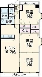 ヴェルジュ桜台 3階3LDKの間取り