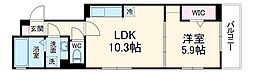 ＮＫ香取 1階1LDKの間取り