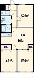 ダイチュウマンション 3階3LDKの間取り