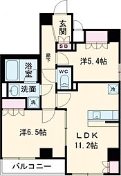 JR埼京線 浮間舟渡駅 徒歩10分の賃貸マンション 2階2LDKの間取り