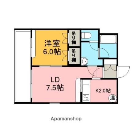 シティーアルファー 207 ｜ 北海道恵庭市中島町５丁目（賃貸マンション1LDK・2階・33.80㎡） その2