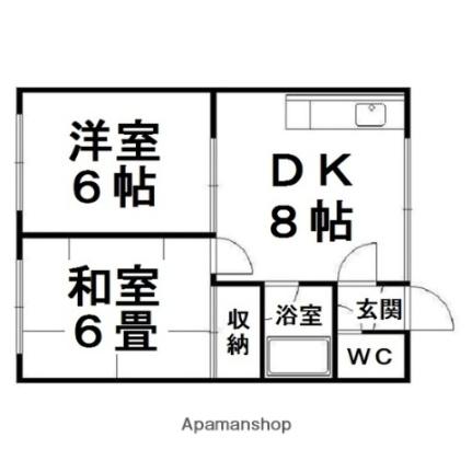 蘭ハイツ ｜北海道北見市美芳町４丁目(賃貸アパート2DK・2階・39.74㎡)の写真 その2