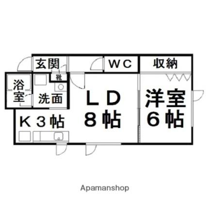 ウエストハウスII ｜北海道北見市中央三輪４丁目(賃貸アパート1LDK・2階・42.00㎡)の写真 その2