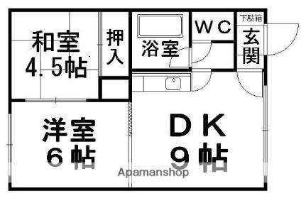 コーポ野尻 ｜北海道北見市番場町(賃貸アパート2DK・1階・38.88㎡)の写真 その2